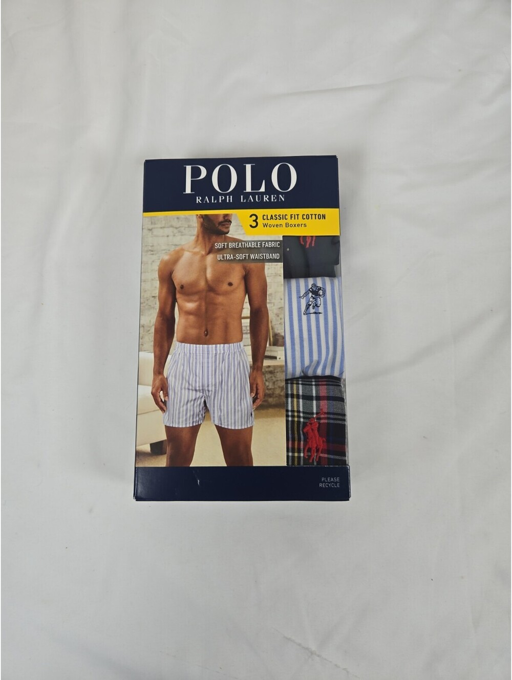 Polo Ralph Lauren Men's Medium Woven Boxer Shorts 3 Pack Classic Fit NWT